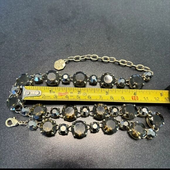 Graziano Glass Faceted Prong Greenish Smokey Quartz Color Necklace 20" - Picture 13 of 14